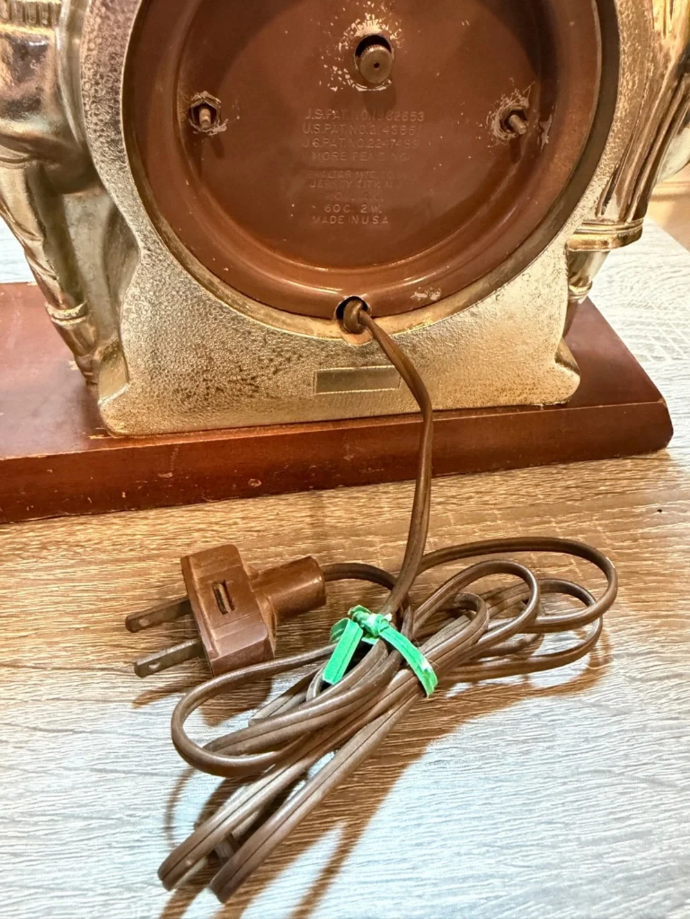 Vintage Mantle Table Clock Gibraltar Precision Self Starting